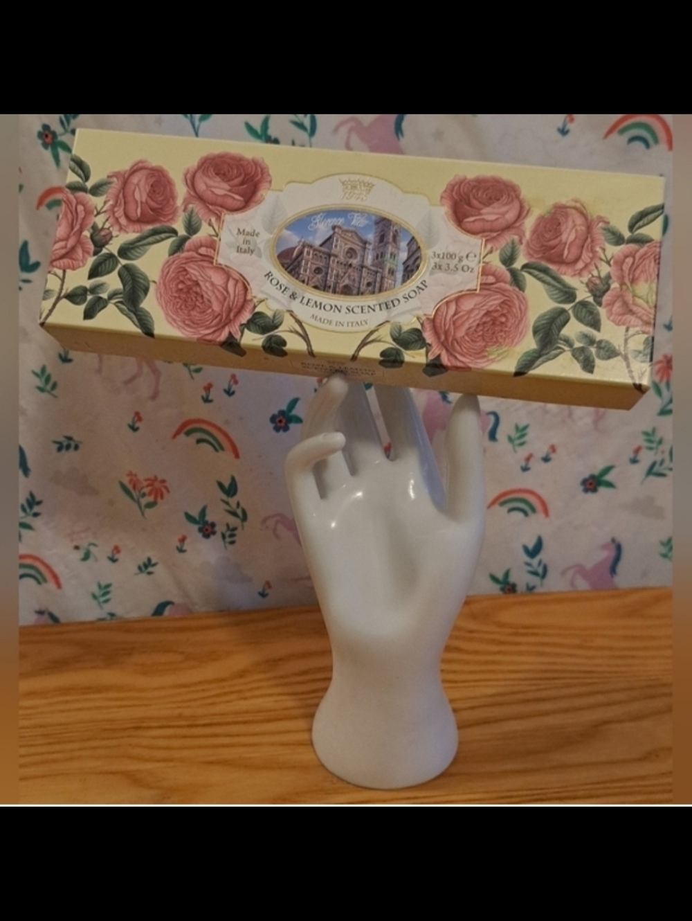 NIB Saponificio Varesino Rose & Lemon Hand Body Skin Soap Bath Trio Gift Box